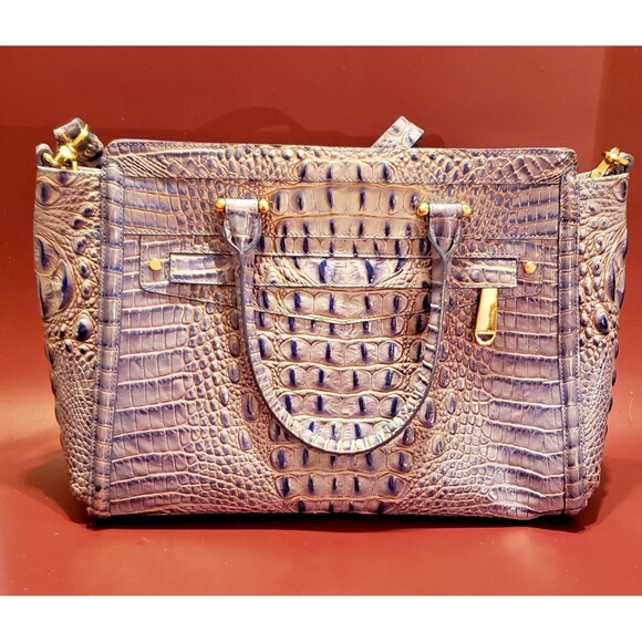 Preowned - Brahmin Harper Washed Indigo / Lilac - Melbourne - Rare, Unique, HTF - Picture 1 of 11